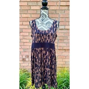 EUC Michael Kors Sleeveless Black Brown Dress Size Petite Large PL